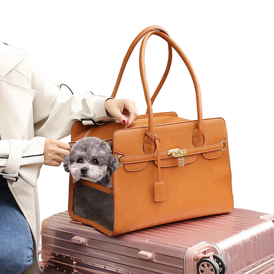 Luxury Leather Pet Carrier Breathable hand bag